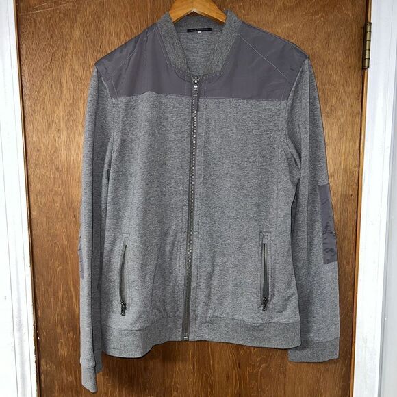 Elie Tahari Gray Full Zip Shell Cotton Jacket Men Size L - Picture 1 of 10